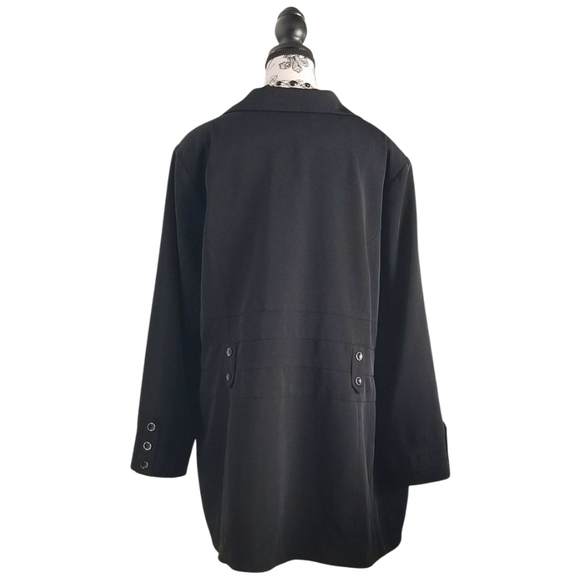 Y2K Basic Minimalist Black Long Blazer Size 20 - Picture 4 of 8